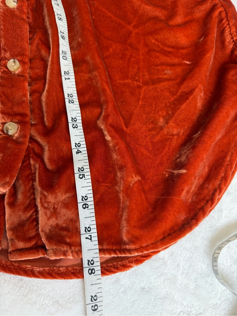 Pilcro by Anthropologie  Rust Velvet Button-Front Shirt - Women's Size Small - Picture 11 of 15